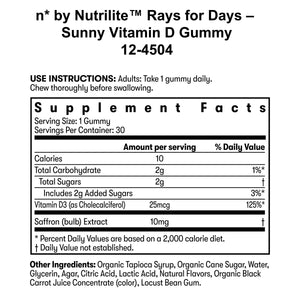 Rays for Days Gummies - Watermelon-Orange Flavor - Vitamin D and Saffron